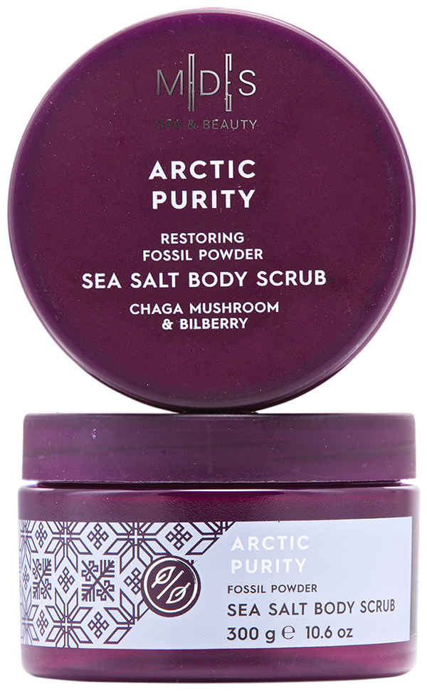 Скраб для тіла з морською сіллю ARCTIC PURITY chaga mushroom & bilberry
