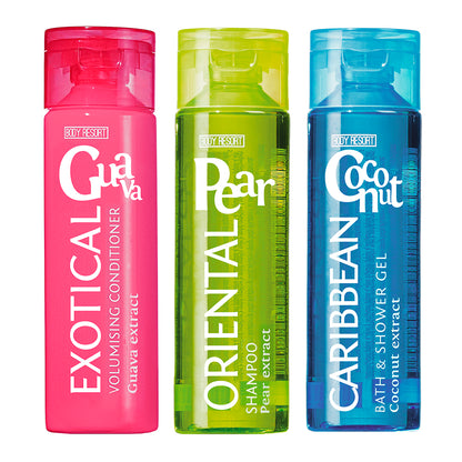 Набір: шампунь, кондиціонер, гель для душу PEAR & GUAVA & COCONUT